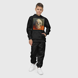 Костюм хлопковый детский Череп живопись, цвет: черный — фото 2
