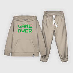 Костюм хлопковый детский Серо-зеленый game over, цвет: миндальный