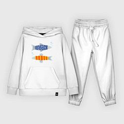 Костюм хлопковый детский Две селедки, цвет: белый