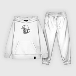 Костюм хлопковый детский Красная панда в кепке в профиль, цвет: белый