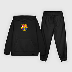 Костюм хлопковый детский Barcelona fc sport, цвет: черный