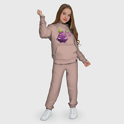 Костюм хлопковый детский Баклажаново - баклажану фиолетово, цвет: пыльно-розовый — фото 2