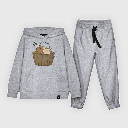 Детский костюм Милая капибара с зайчиком и апельсинкой / Меланж – фото 1