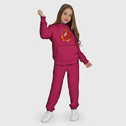 Костюм хлопковый детский Спортивный дракон, цвет: маджента — фото 2