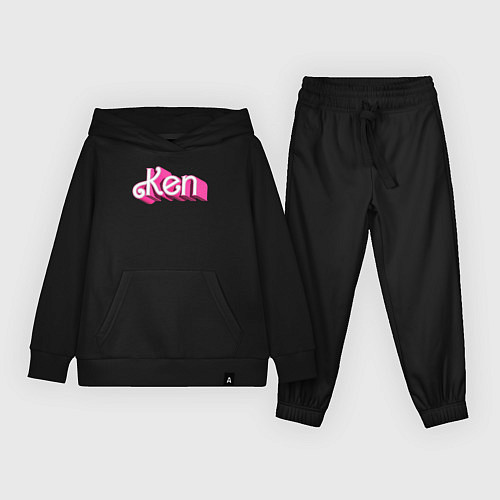 Детский костюм Кен - объемными розовыми буквами / Черный – фото 1