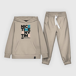 Костюм хлопковый детский Nice time, цвет: миндальный