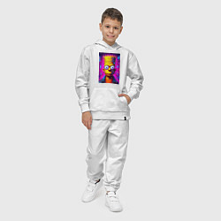 Костюм хлопковый детский Портрет Барта Симпсона - киберпанк, цвет: белый — фото 2