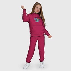 Костюм хлопковый детский Культурист, цвет: маджента — фото 2