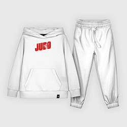 Костюм хлопковый детский Judo red, цвет: белый