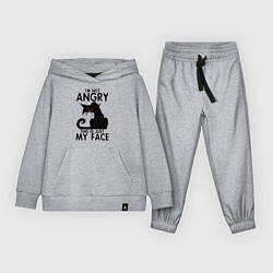 Костюм хлопковый детский I am not angry cat, цвет: меланж