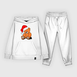 Костюм хлопковый детский Плюшевый медведь в колпаке, цвет: белый