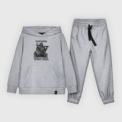 Детский костюм Русич с топором и щитом с символикой велеса / Меланж – фото 1