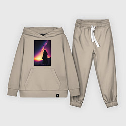 Костюм хлопковый детский Млечный путь и путник, цвет: миндальный