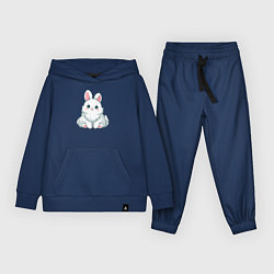 Костюм хлопковый детский Пушистый аниме кролик, цвет: тёмно-синий