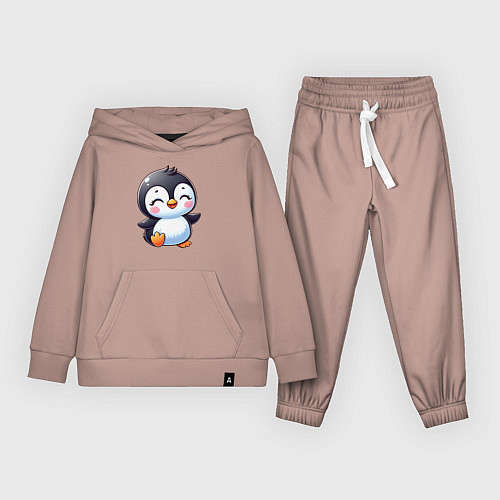 Детский костюм Маленький радостный пингвинчик / Пыльно-розовый – фото 1