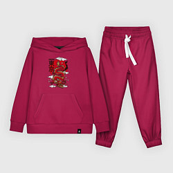 Костюм хлопковый детский Япония - дракон, цвет: маджента
