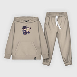 Костюм хлопковый детский Рин и Сиэми - Синий экзорцист, цвет: миндальный