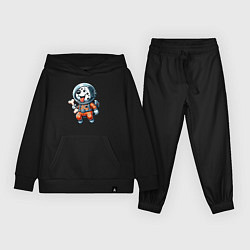 Костюм хлопковый детский Dalmatian cosmonaut puppy with a bone, цвет: черный