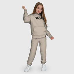 Костюм хлопковый детский Vera never alone - motto, цвет: миндальный — фото 2
