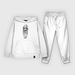 Костюм хлопковый детский Тигр в новогоднем колпаке, цвет: белый