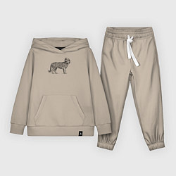 Костюм хлопковый детский Тигр новогодний, цвет: миндальный