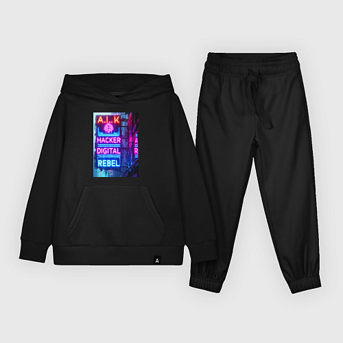 Детский костюм Ai hacker digital rebel - neon glow / Черный – фото 1