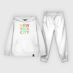 Костюм хлопковый детский New York city colors, цвет: белый