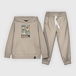 Костюм хлопковый детский Герои студии Ghibli, цвет: миндальный