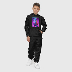 Костюм хлопковый детский Cyber Bart in metropolis - neon glow, цвет: черный — фото 2