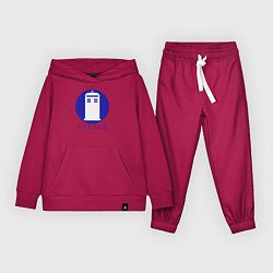 Костюм хлопковый детский Blue tardis, цвет: маджента