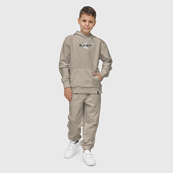 Костюм хлопковый детский Белый облик Superjet-100 с названием, цвет: миндальный — фото 2