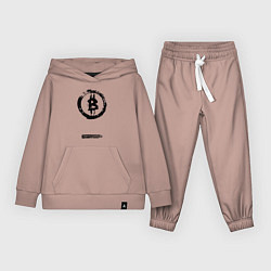 Костюм хлопковый детский Биткоин - криптовалюта символ, цвет: пыльно-розовый