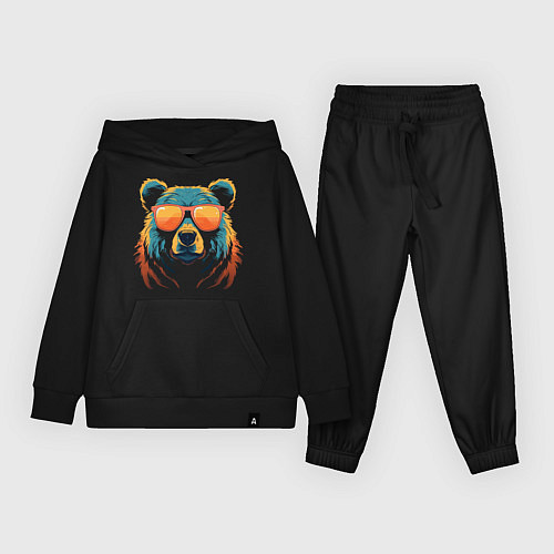Детский костюм Медведь в оранжевых очках / Черный – фото 1