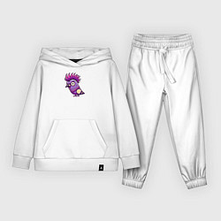 Костюм хлопковый детский Голубь панк с ирокезом, цвет: белый