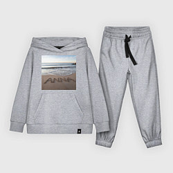 Костюм хлопковый детский Имя Анна на песке, цвет: меланж