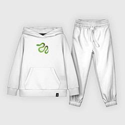 Костюм хлопковый детский Змея зеленая 2025, цвет: белый