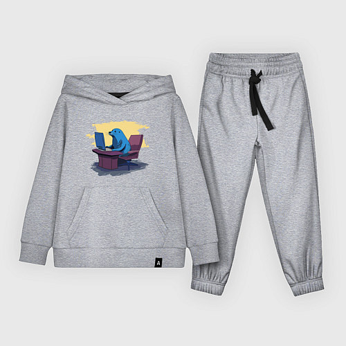 Детский костюм Тюлень за компьютером / Меланж – фото 1