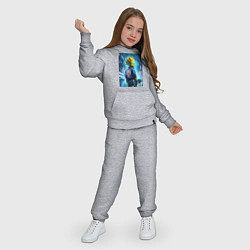 Костюм хлопковый детский Чувак Барт Симпсон со скейтбордом под дождём - ней, цвет: меланж — фото 2