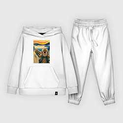 Костюм хлопковый детский Морж кричит на картине Эдварда Мунка - мем искусст, цвет: белый