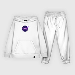 Костюм хлопковый детский NASA logo, цвет: белый