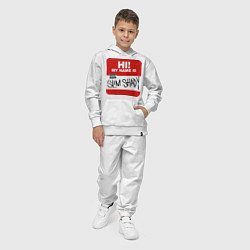 Костюм хлопковый детский Eminem - slim shady sticker, цвет: белый — фото 2