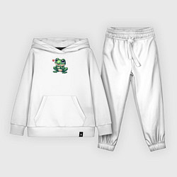 Костюм хлопковый детский Лягушка и сердце, цвет: белый