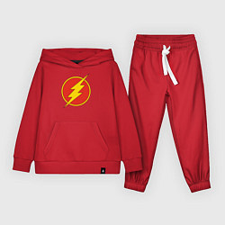 Костюм хлопковый детский Flash logo, цвет: красный