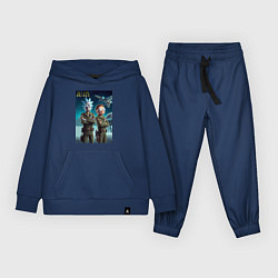 Костюм хлопковый детский Rick and Morty - air force нейроарт, цвет: тёмно-синий