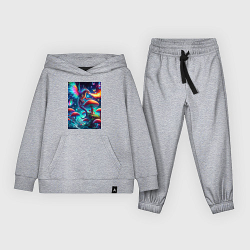 Детский костюм Сказочный дракон на планете неоновых грибов / Меланж – фото 1