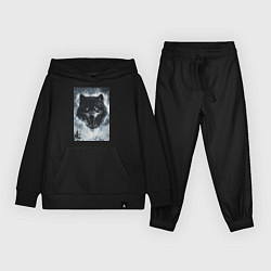 Костюм хлопковый детский Волк с оскаленной пастью, цвет: черный