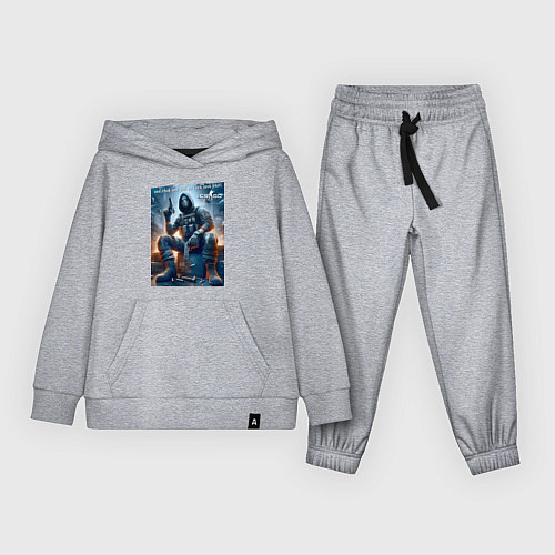 Детский костюм One shot one kill no luck just skill - motto / Меланж – фото 1