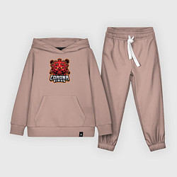 Костюм хлопковый детский Страшный коронавирус, цвет: пыльно-розовый