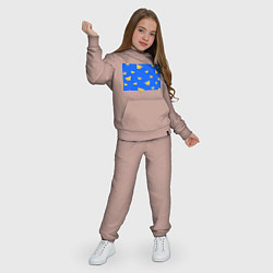 Костюм хлопковый детский Желтый самолетик, цвет: пыльно-розовый — фото 2