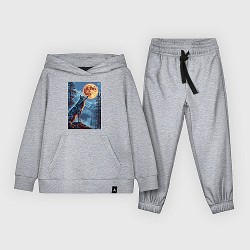 Детский костюм Волк и луна / Меланж – фото 1